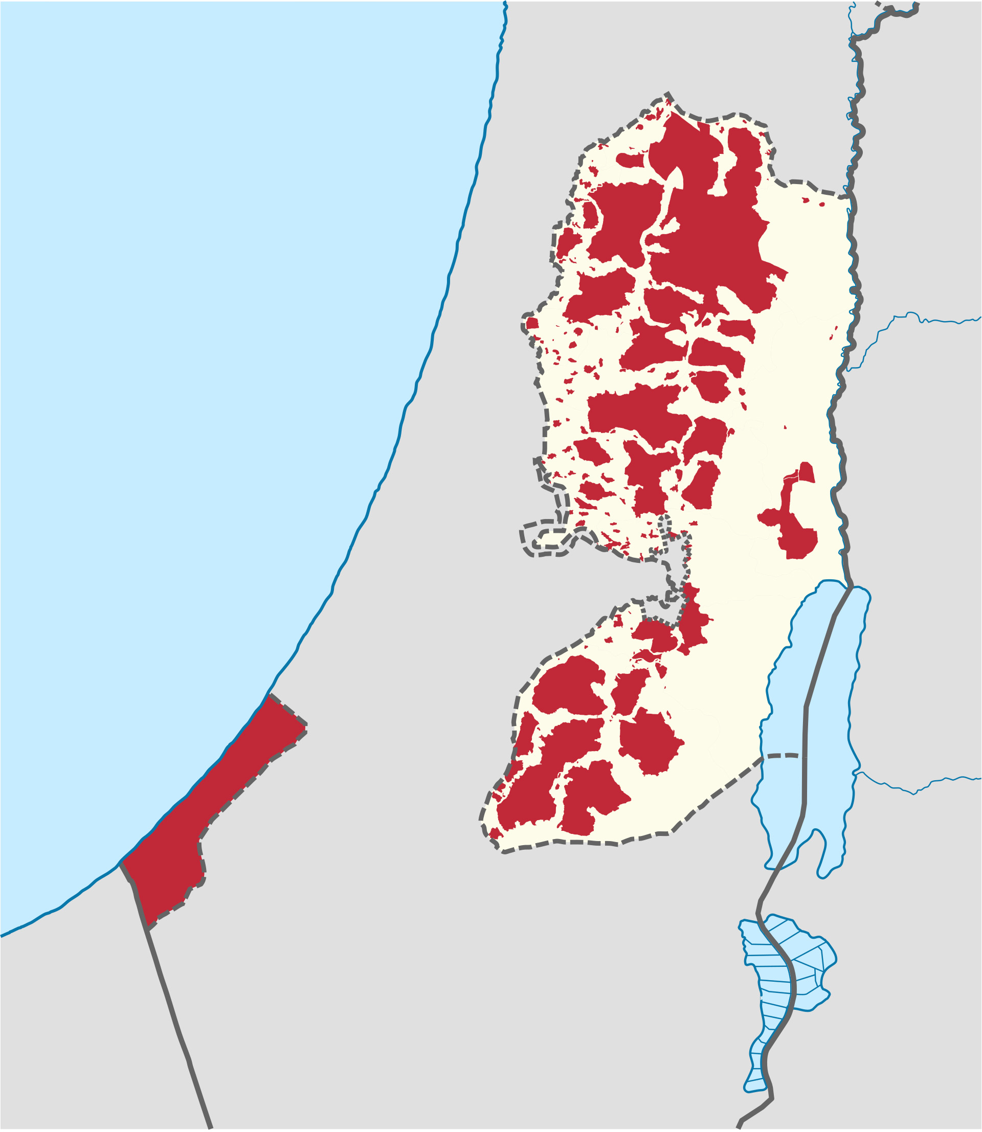 Palestinian controlled areas